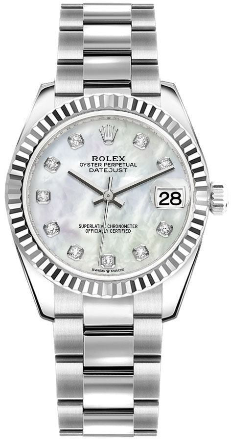 Rolex Datejust 31 White Mother of Pearl Women's Watch 278274-0005