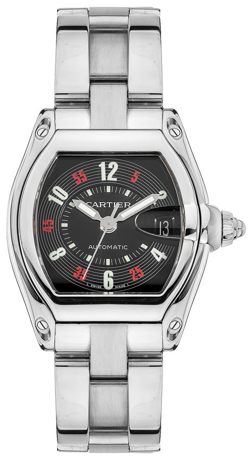 Cartier Roadster Black Dial Stainless Steel Men's Watch W62002V3