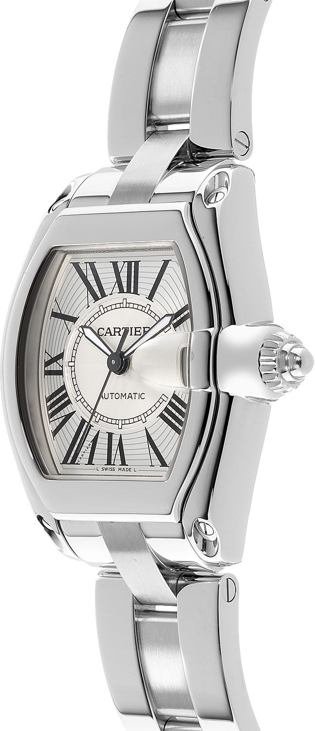 Cartier Roadster Sunray Silver Dial Stainless Men's Watch W62025V3