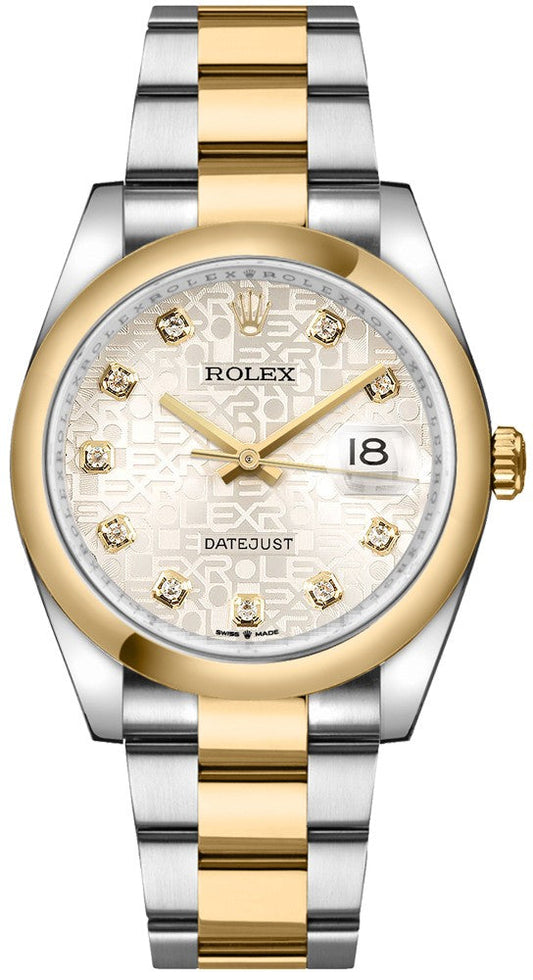 Rolex Datejust 36 Silver Jubilee Dial Diamonds Watch 126203-0028