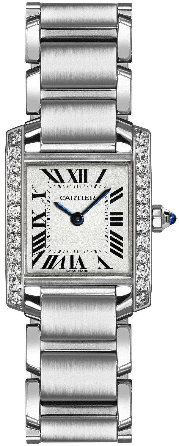 Cartier Tank Francaise Diamond Stainless Steel Women's Watch W4TA0008