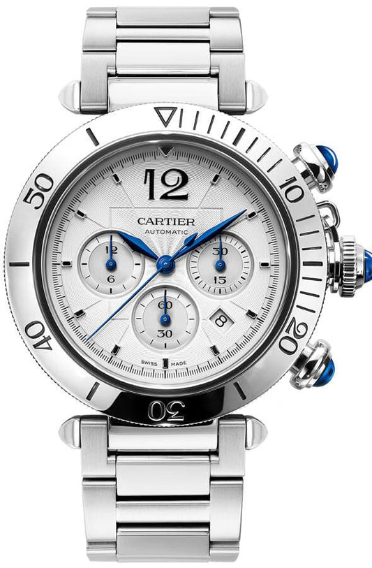 Cartier Pasha 41mm Steel Chronograph Men's Watch WSPA0018