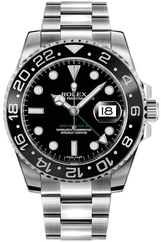 Rolex GMT-Master II Black Dial Oystersteel Men's Watch 116710LN-0001
