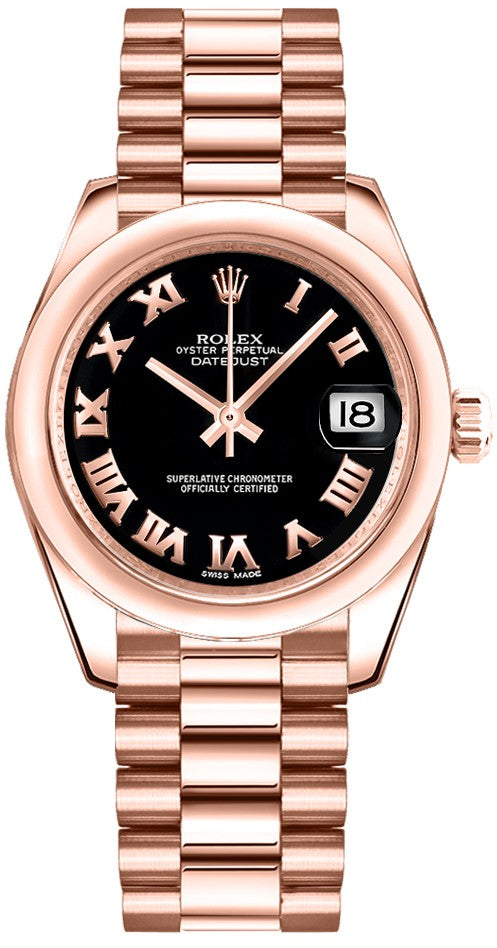 Rolex Datejust 31 Black Dial Gold Watch 178245F-0037