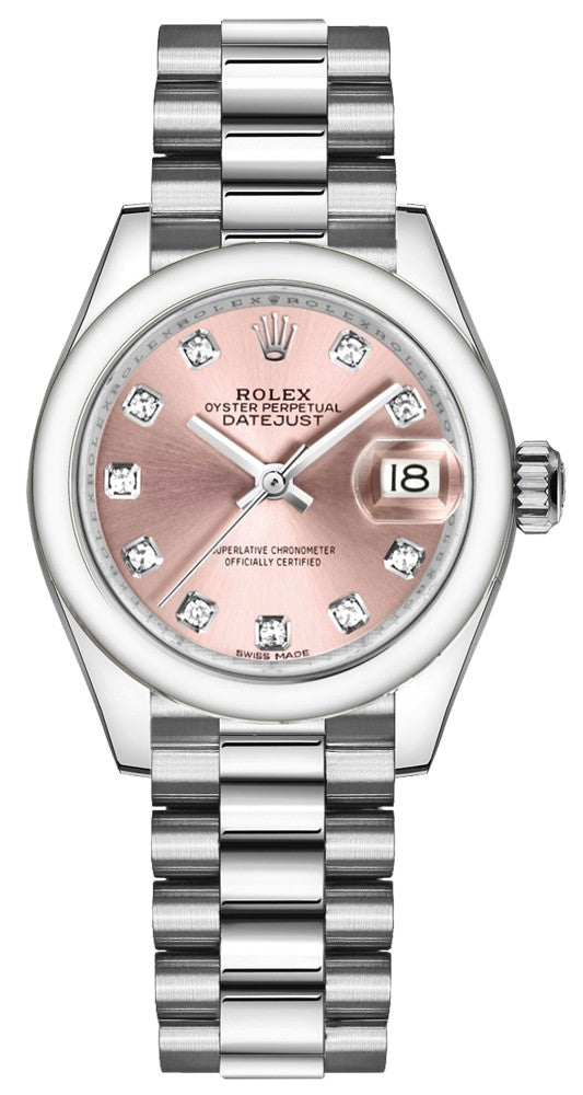 Rolex Lady-Datejust 28 Pink Diamond Dial Women's Watch 279166-0005