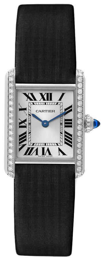 Cartier Tank Must Small Model Black Strap Women's Watch W4TA0016