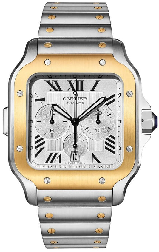 Cartier Santos De Cartier Chronograph Gold & Steel Men's Watch W2SA0008