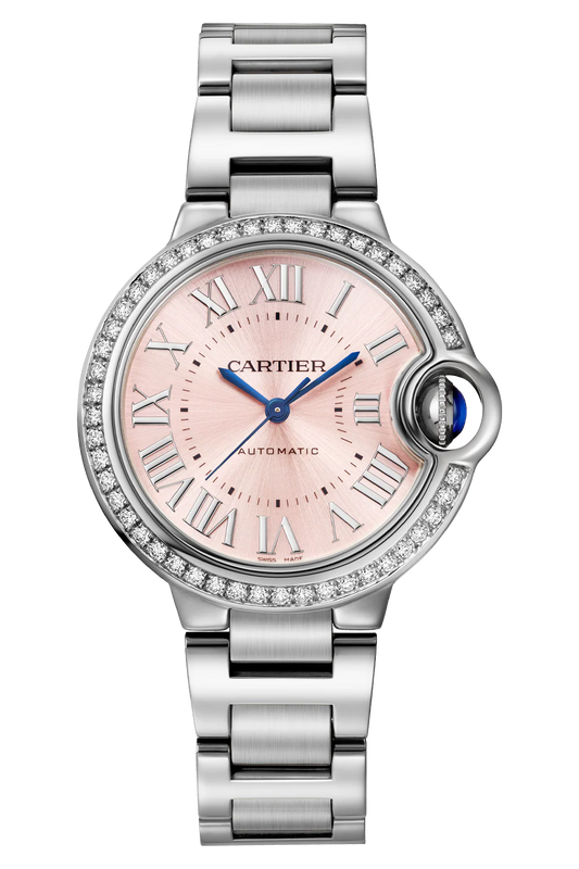 Cartier Ballon Bleu Pink Roman Dial Ladies Watch W4BB0037